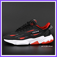 Кроссовки мужские Adidas Ozweego Celox black red / Адидас Озвиго Целокс черные красные