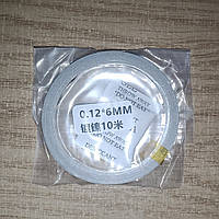 Нікелева стрічка 6x0.12мм 5 м Нікельована стрічка для зварювання акумуляторів Стрічка зварювальна нікелева