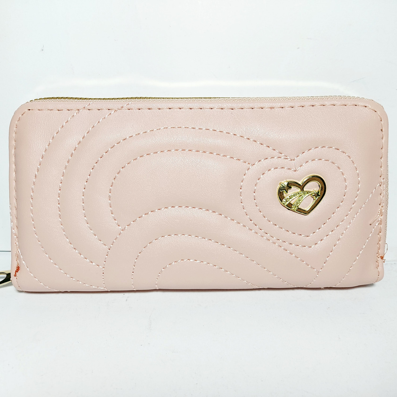 Гаманець жіночий пудровий серце на блискавці 2033, фото 1