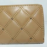 Гаманець жіночий бежевий на блискавці К28, фото 2