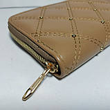 Гаманець жіночий бежевий на блискавці К28, фото 4