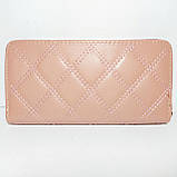 Гаманець жіночий пудровий із заклепками на блискавці К28, фото 3