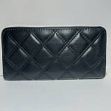 Гаманець жіночий чорний на блискавці К28, фото 3