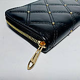 Гаманець жіночий чорний на блискавці К28, фото 4