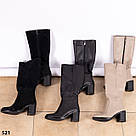 Демісезонні жіночі чорні шкіряні чоботи на підборах 7 см  36-41, фото 8