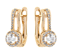 Серьги Xuping Позолота 18K английский замок "Декоративный узор с цирконием"