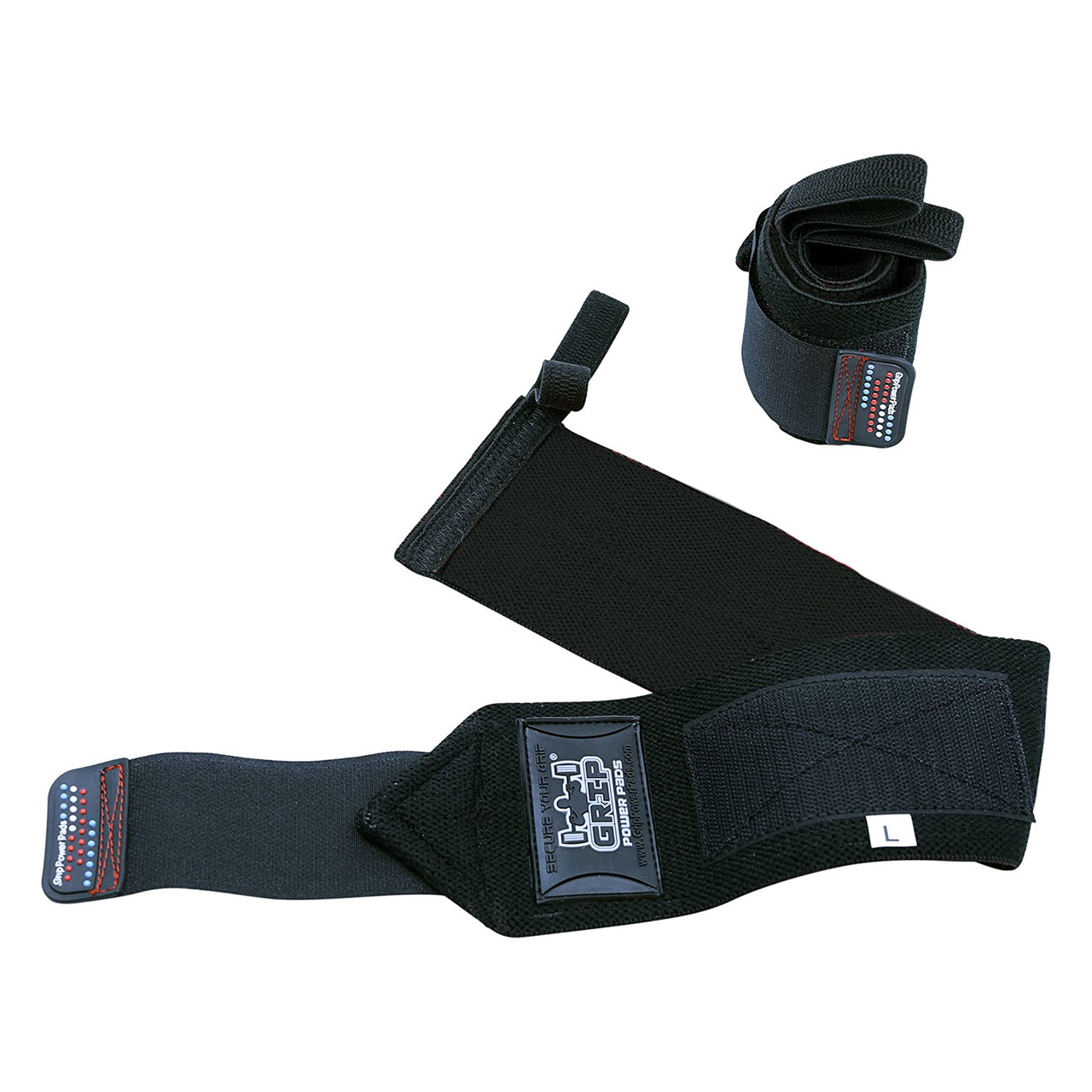 Бинти для зап'ясть (кистьові бинти) Grip Power Pads Wrist Wraps Jet Black (дві петлі) - фото 6 - id-p1758009744