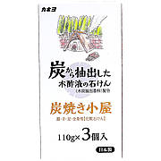 Туалетне мило, з екстрактом деревного оцту та деревним вугіллям, Kaneyo 3х110 гр (260525)