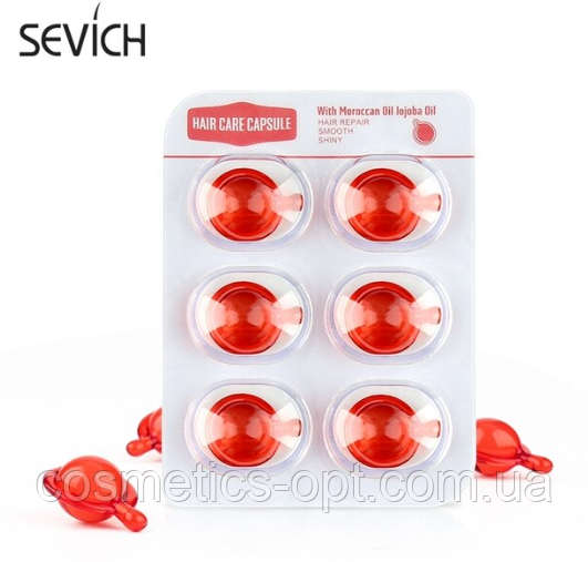 Капсули для волосся «Бездоганний Шовк» Sevich Hair Vitamin With Morocan Oil & Jojoba Oil, 6 капсул