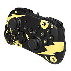 Геймпад провідний Hori Horipad Mini Pikachu для Nintendo Switch Чорний/ Золотистий (873124009118), фото 3