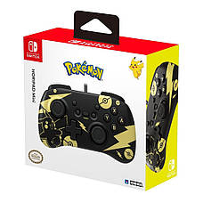 Геймпад провідний Hori Horipad Mini Pikachu для Nintendo Switch Чорний/ Золотистий (873124009118), фото 3