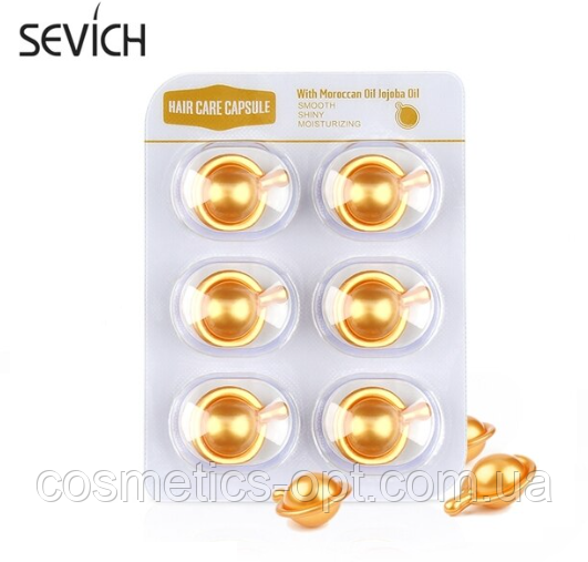 Капсули для волосся «Інтенсивна Терапія» Sevich Morocan Oil & Jojoba Oil, 6 капсул, фото 1