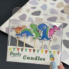 Свічки в торт "Динозавр", 5 шт, Набор свечей в торт "Динозавр"