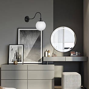 Сучасне чорне бра з білою кулею 15см (56-WPR150F3-1 BK+WH), фото 2