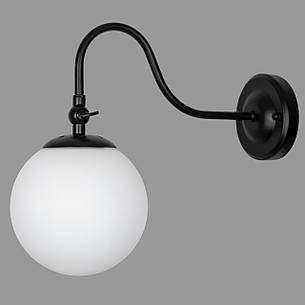 Сучасне чорне бра з білою кулею 15см (56-WPR150F3-1 BK+WH), фото 1