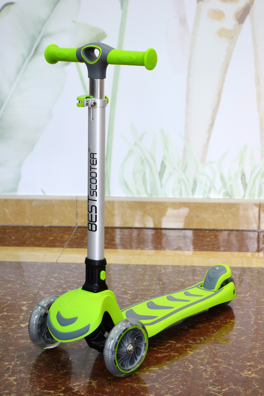 Самокат триколісний Best Scooter Maxi Максі складний, Зелений