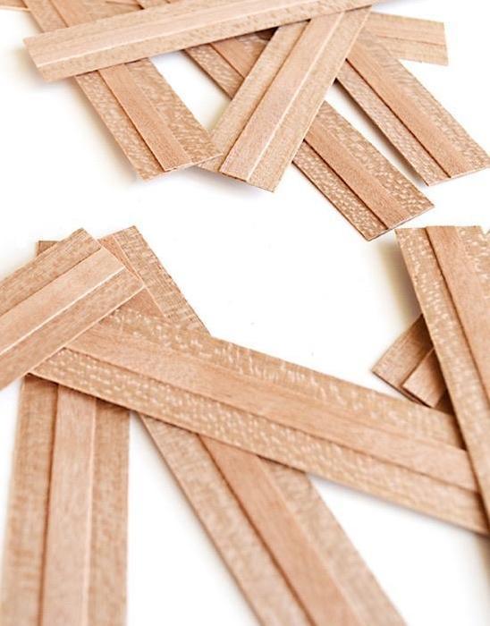 Тонкий дерев'яний фітиль для соєвих свічок, подвійний, Wooden Wick. Makesy 15.9 мм х 12.7 см
