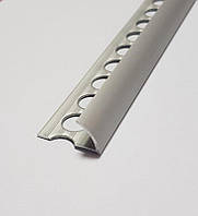 Алюминиевый внешний полукруглый угол 12мм х 25мм 2.7м аннодированный серебро