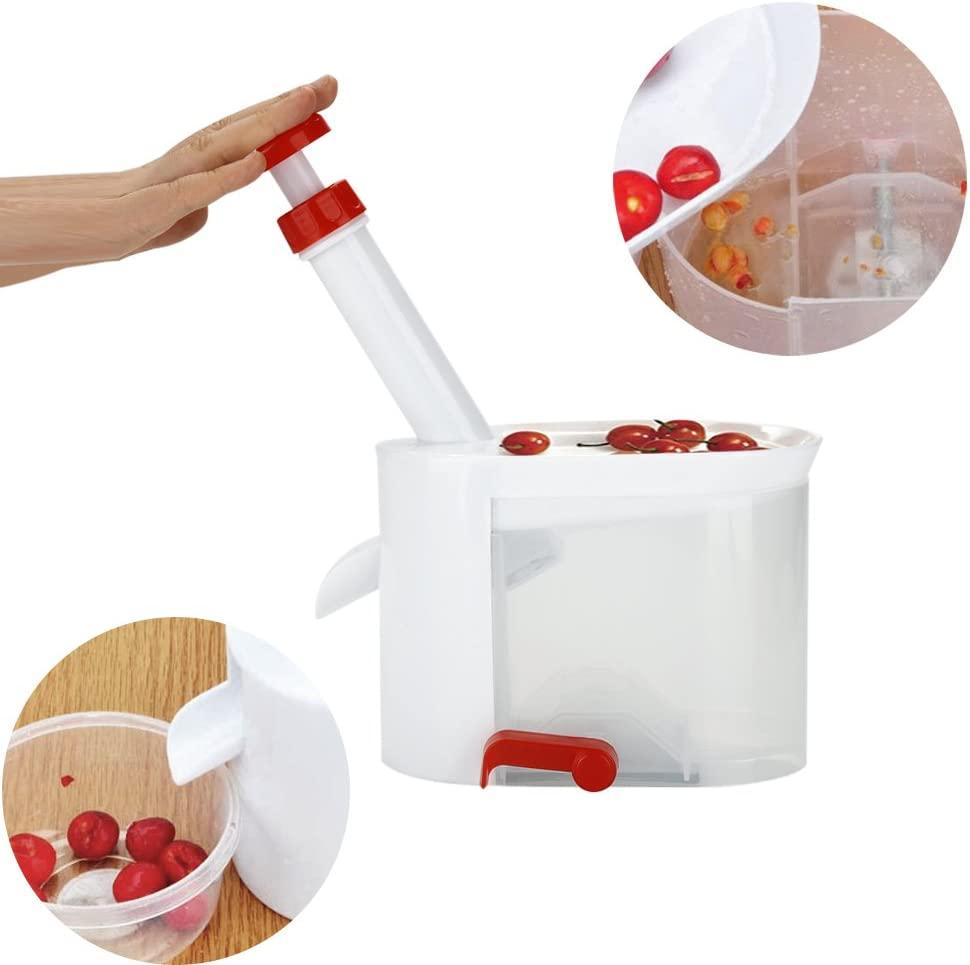 Вишнечистка машинка для видалення кісточок з вишні, черешні, маслин з контейнером для збирання кісточок