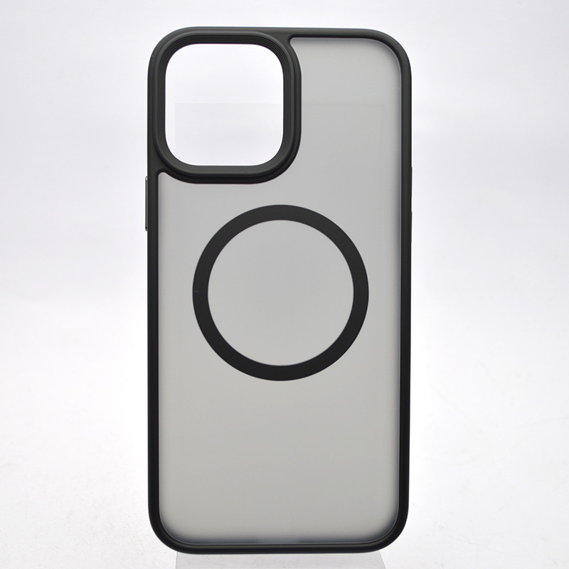 Чехол накладка Metal Buttons с MagSafe для iPhone 13 Pro Max Black/Черный, фото 2