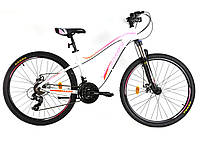 Спортивный Горный алюминиевый велосипед 26 д Crosser P6-2 с дисковыми тормозами Shimano / для девочек Белый