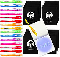 BONNYCO - невидимі чорнильні ручка та блокнот; пакет сувенірів на 16 пунктів на день народження дітей; шпигунські ручки для вечіро