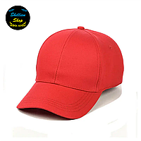 Однотонная кепка бейсболка без логотипа - Красный S/M