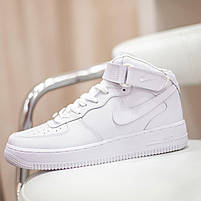 Кроссівки жіночі Nike Air Force 1 Mid високі білі. Жіноче взуття Найк Аір Форс 1., фото 4
