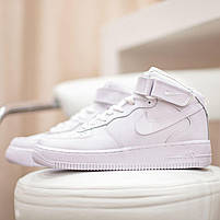 Кроссівки жіночі Nike Air Force 1 Mid високі білі. Жіноче взуття Найк Аір Форс 1., фото 8