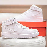 Кроссівки жіночі Nike Air Force 1 Mid високі білі. Жіноче взуття Найк Аір Форс 1., фото 7