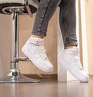 Кроссівки жіночі Nike Air Force 1 Mid високі білі. Жіноче взуття Найк Аір Форс 1., фото 10