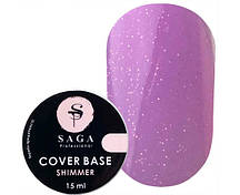 База для гель-лаку Saga professional Shimmer Base New 15 мл №03 світло-бузковий з шиммером