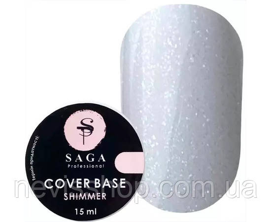База для гель-лаку Saga professional Shimmer Base New 15 мл №11 світло-блакитний з шиммером