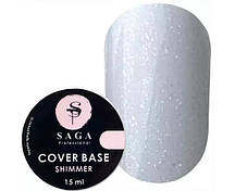 База для гель-лаку Saga professional Shimmer Base New 15 мл №11 світло-блакитний з шиммером