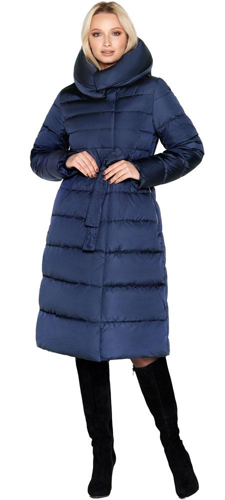 Брендова синя куртка жіноча тепла модель 31515 р - 40 42 44