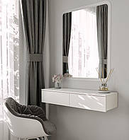 Туалетний столик 100 см навісний, підвісний візажний стіл 1000 мм у спальню, підвісна тумба з шухлядами Білий