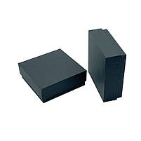 Бокс коробочка для подарунків з Кришкою із палітурного картону Чорна 220х210х80 мм, фото 7