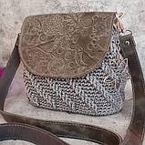 Клапан для сумки "Пташки". Колір "Сафарі"., фото 5