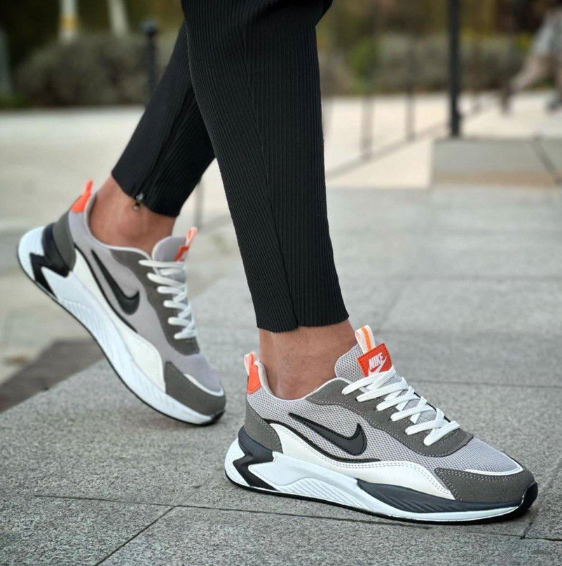 Купить Мужские кроссовки Nike grey Найк серые текстиль сетка легкие ...