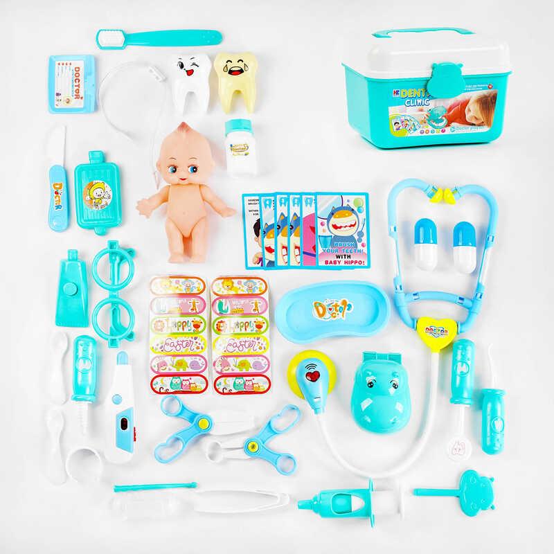 Набір лікаря у валізі HZB 811 B, Стоматолог, підсвітка, пупс, аксесуари, фото 1