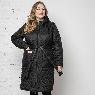 Жіноча куртка великого розміру демісезонна 48-58 чорний