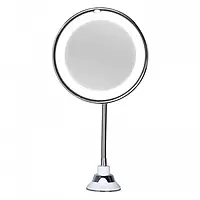 Гибкое зеркало на присоске с 10x увеличением и подсветкой LED Magic Makeup Mirror, белое