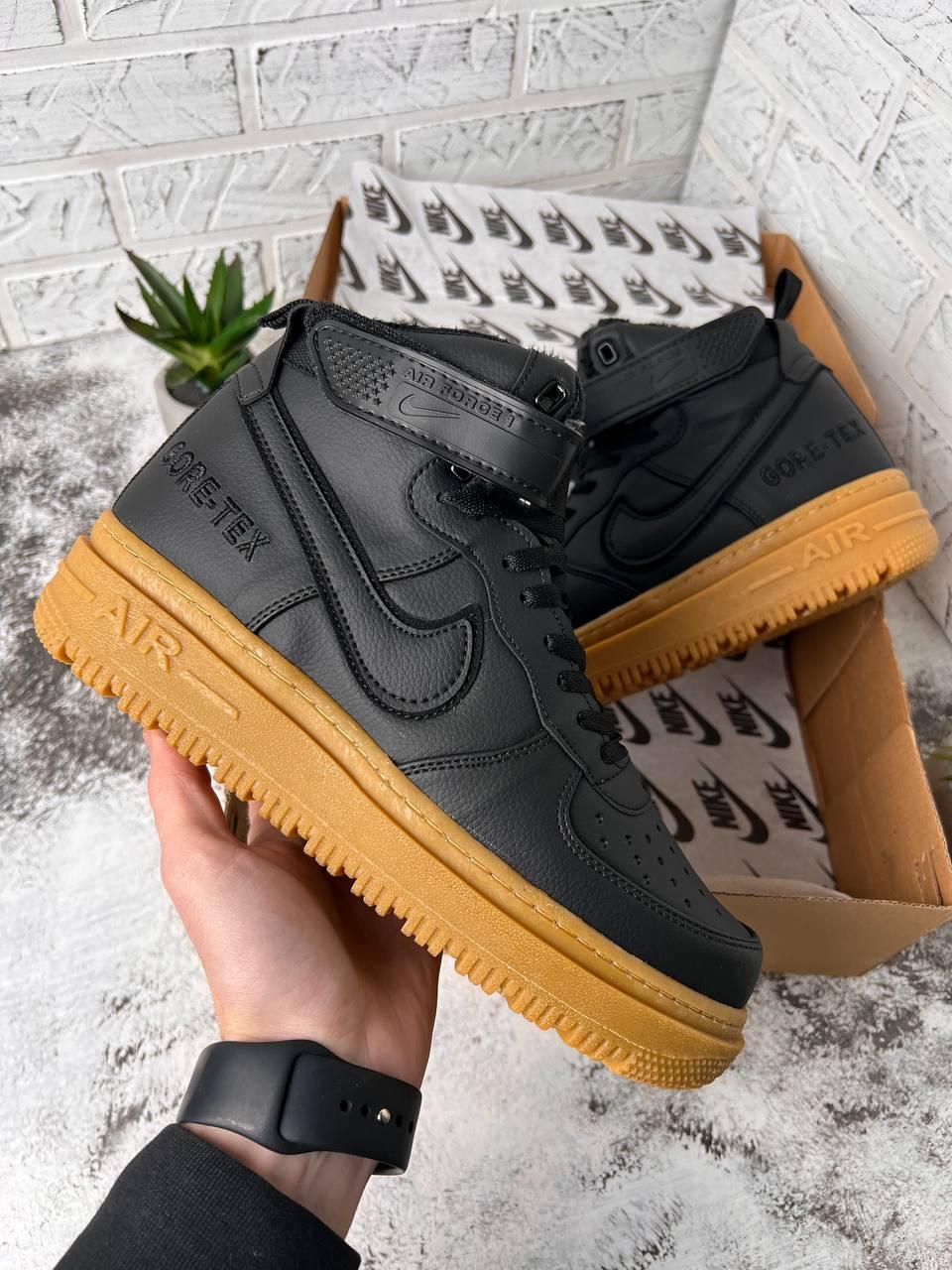 Найки Зимние Мужские Теплые Черные На Зиму Обувь Nike Air Force Gore ...