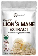 Organic Lion's Mane Powder, 8 Ounces Органический порошок экстракта гривы льва, 227г, срок до 01/05/2025