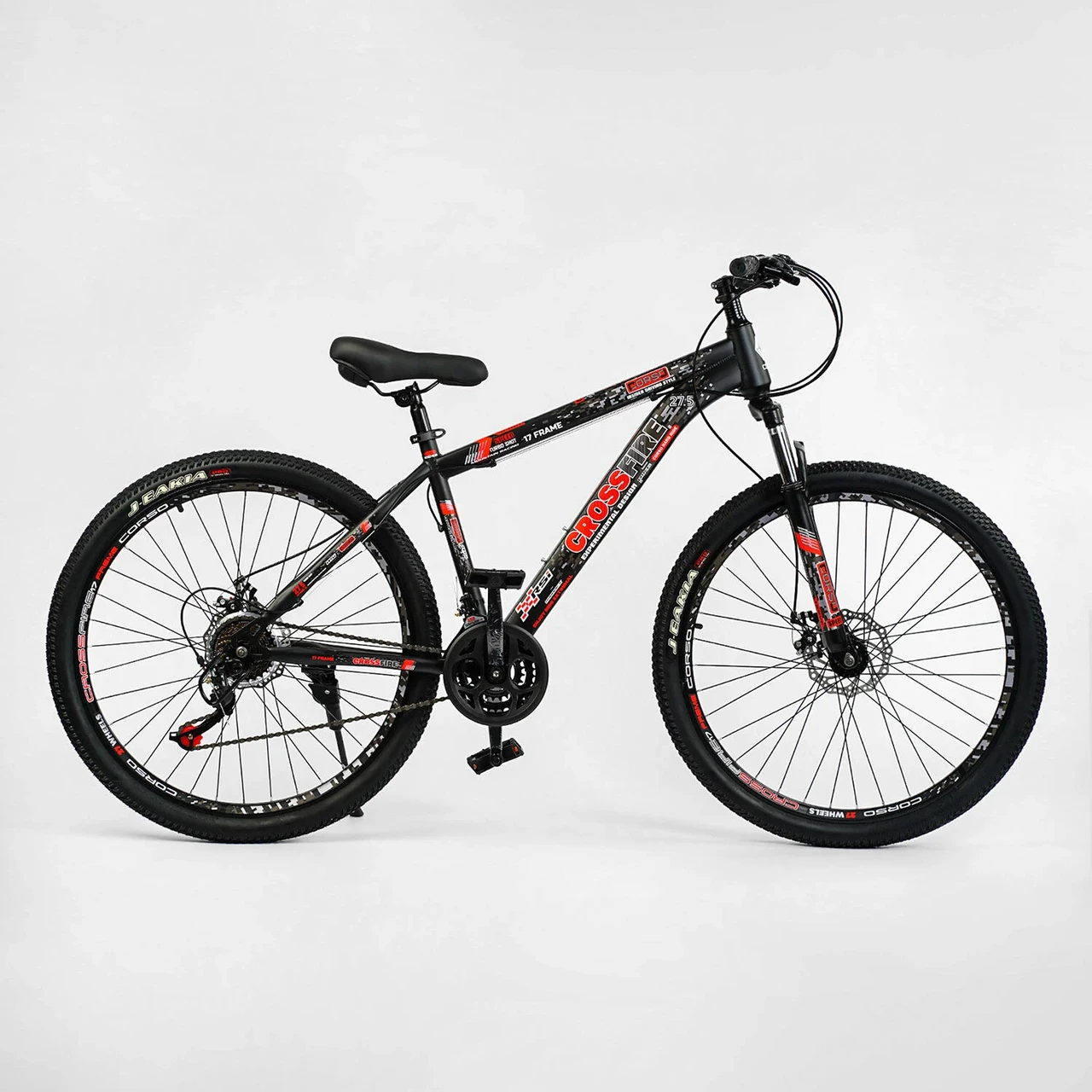 Спортивний велосипед CORSO 27.5" дюймів "Crossfire" CF-27566 зі сталевою рамою 17', 21 швидкість