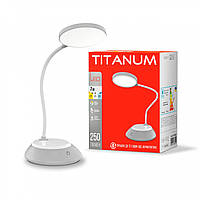 LED лампа настiльна з акумулятором TITANUM TLTF-022G 7W 3000-6500K USB сіра