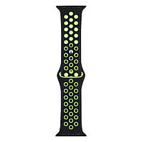 Ремешок для Apple Watch Band Silicone Nike + Protect Case 38 / 40mm Черно-Зеленый