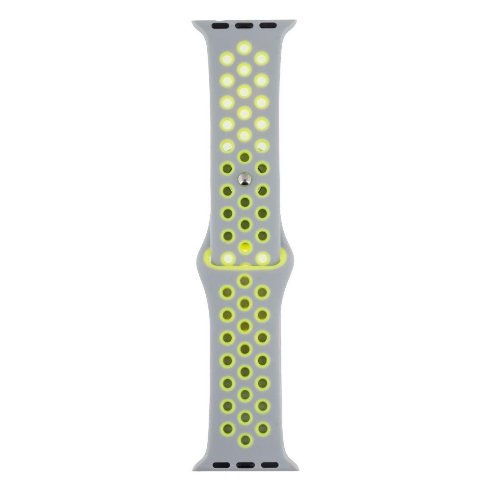 Ремінець для Apple Watch Band Silicone Nike + Protect Case 38 / 40 mm Сіро-Салатовий