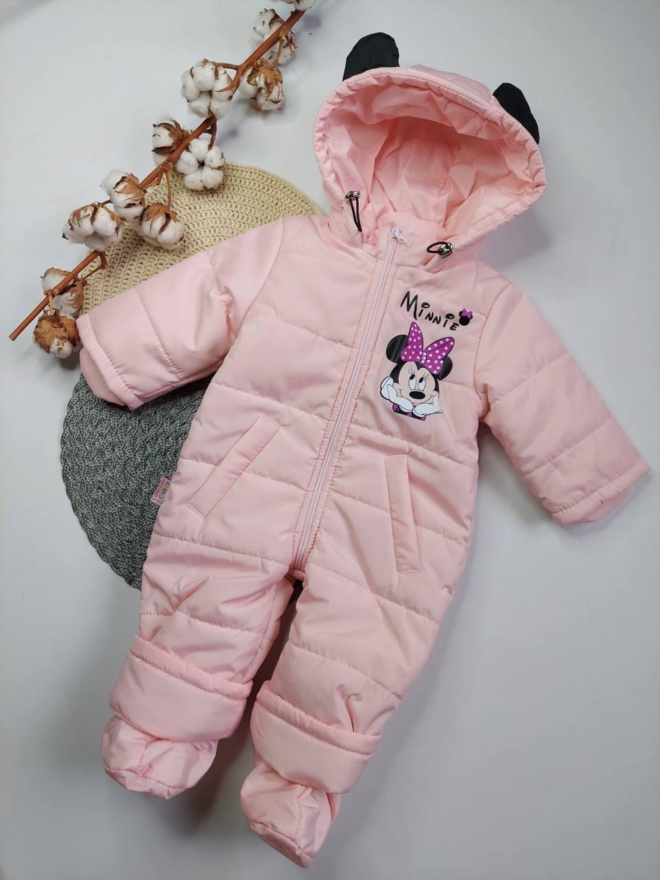 Дитячий демісезонний комбінезон Міккі 74 80 розмір весняно-осінній комбінезон для діток від народження