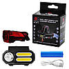 Ліхтар акумуляторний налобний BAILONG BL-611-1LM+2COB micro USB 3 діоди + 18650 акумулятор, фото 9